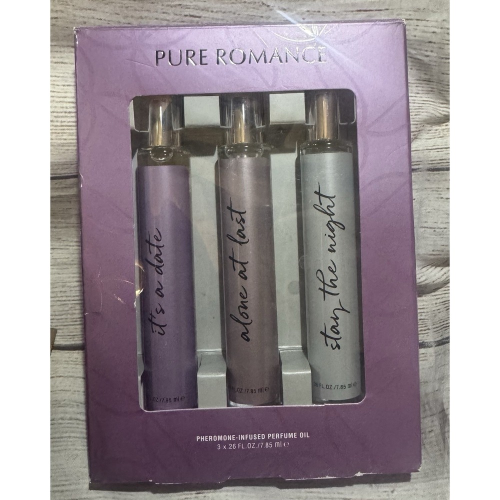 Pure Romance Pheromone Perfume Oil Trio Its A Date Alone At Last Stay Night GTbJ